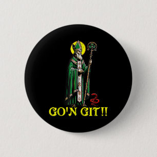 Los geh lustig St Patricks Day Shamrock St Patty P Button