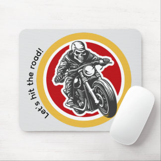 Los geht's auf die Straße Moderne Motorrad-Boys Mousepad