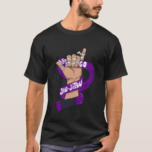 Los geht's BJJ, Jiu Jitsu, Shaka-Zeichen, violette T-Shirt