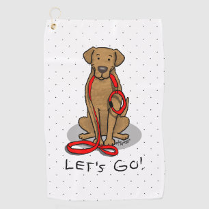 Los geht's! Chesapeake Bay Retriever spazieren füh Golfhandtuch