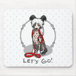 Los geht's! Chinesischer Crested Hund (hl blk wh 1 Mousepad