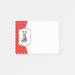 Los geht's! Chinesischer Crested Hund (hl blk wh 1 Post-it Klebezettel