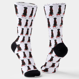Los geht's! Curly-Coated Retriever Hund (schwarz) Socken