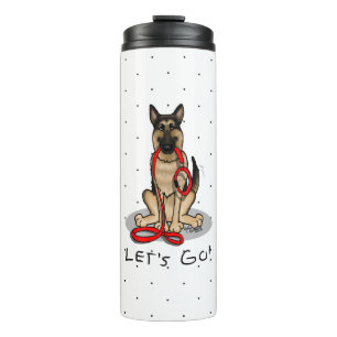 Los geht's! Deutscher Schäferhund (schwarz-loh) Thermosbecher