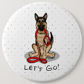Los geht's! Deutscher Schäferhund (schwarz-rot) Button (Vorderseite)