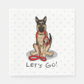 Los geht's! Deutscher Schäferhund (schwarz-rot) Serviette (Vorderseite)