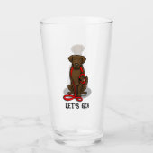 Los geht's! Flat-Coated Retriever Hund (leberfarbe Glas (Vorderseite)