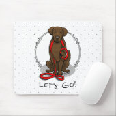 Los geht's! Flat-Coated Retriever Hund (liver) Mousepad (Mit Mouse)