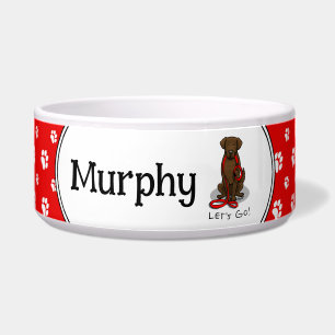 Los geht's! Flat-Coated Retriever Hund (liver) Napf