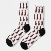Los geht's! Flat-Coated Retriever Hund (liver) Socken (Linkes Detail)
