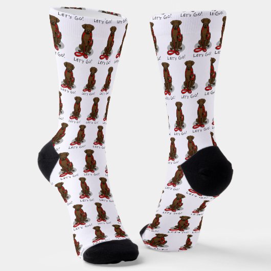 Los geht's! Flat-Coated Retriever Hund (liver) Socken (Gewinkelt)