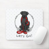 Los geht's! Flat-Coated Retriever Hund (schwarz) Mousepad (Mit Mouse)