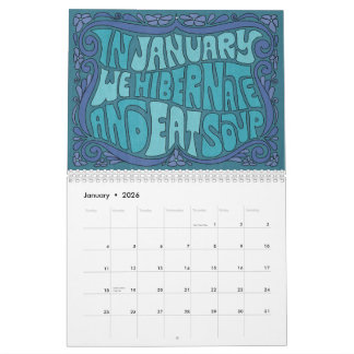Los geht's! Groovy-Kalender mit Lettering Kalender