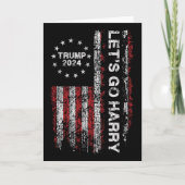 Los geht's Harry Lustig Trump 2024 US-Flagge Vinta Karte (Vorderseite)