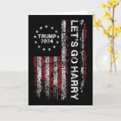 Los geht's Harry Lustig Trump 2024 US-Flagge Vinta Karte (Gelbe Blume)