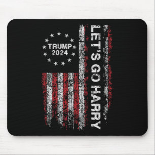 Los geht's Harry Lustig Trump 2024 US-Flagge Vinta Mousepad