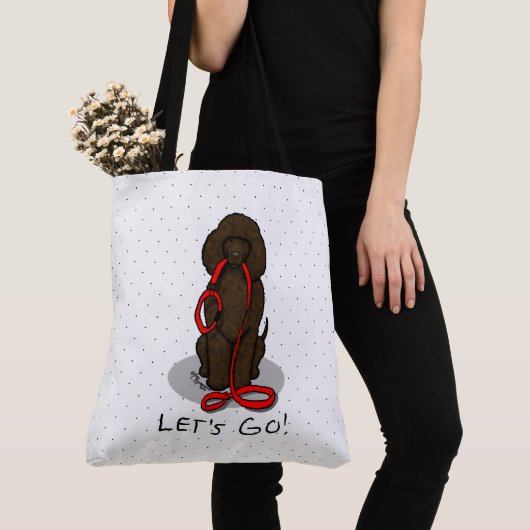 Los geht's! Irish Water Spaniel Hund (liver 1) Tasche (Von Nahem)