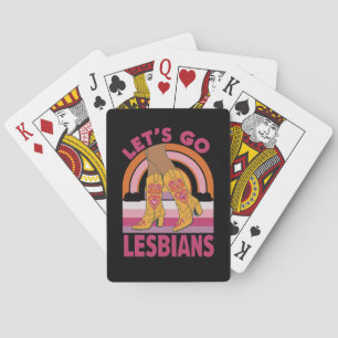 Los geht's Lesben LGBTQ Stolz Monat Cowgirl Spielkarten