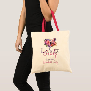 Los geht's Mädchen Rosa Letzte Disco Junggesellinn Tragetasche