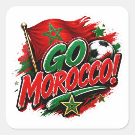 Los geht's MAROKKO Team Marokko Spieltag 2026 Quadratischer Aufkleber