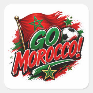 Los geht's MAROKKO Team Marokko Spieltag 2026  Quadratischer Aufkleber