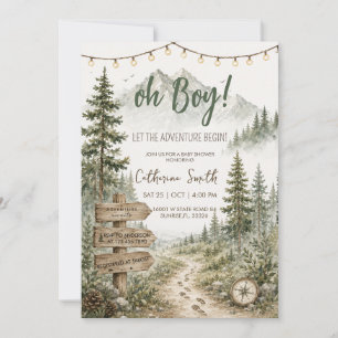 Los geht's mit dem Abenteuer Baby Shower Einladung