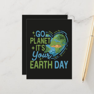 Los geht's Planet, es ist dein Tag der Erde Ankündigungspostkarte