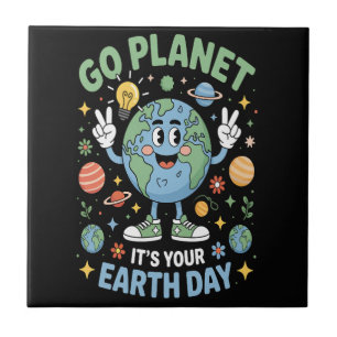 Los geht's Planet, es ist dein Tag der Erde Fliese