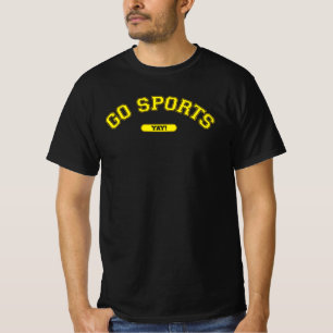Los geht's Sport Yay Allgemeiner Fan Gelb auf Schw T-Shirt