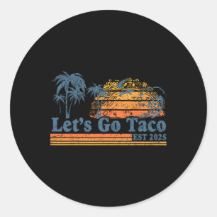Los geht's Taco Est 2025 Lustiges Retro-Golf von T Runder Aufkleber