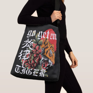 Los geht's, Tiger Japanisches Tiger-Motivationsg Tragetaschen Mit Langen Trägern