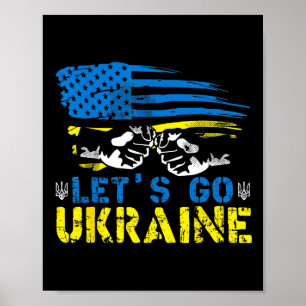 Los geht's Ukrainische Flagge Amerikanisch Ukraine Poster