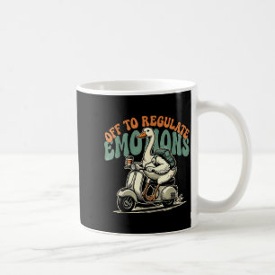 Los geht's, um die Emotionen lustiger Gans-Scooter Kaffeetasse