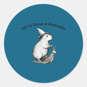 Los geht's, um einen Capybara-Meme-Wirbelwind zu v Runder Aufkleber