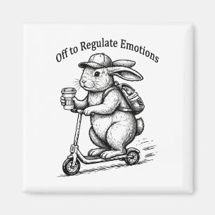 Los geht's, um Emotionen lustiger Hase Scoote zu r Magnet