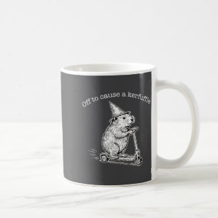 Los geht's, um lustige Capybara-Scooter-Verwirrung Kaffeetasse