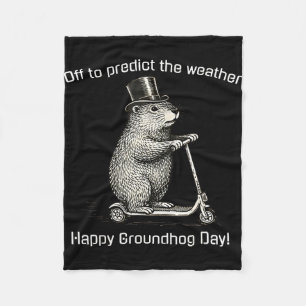 Los geht's, um lustigen, albernen Groundhog-Scoote Fleecedecke