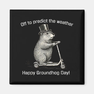 Los geht's, um lustigen, albernen Groundhog-Wirbel Magnet