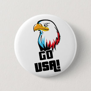 Los geht's USA! Amerikanischer Adler Button