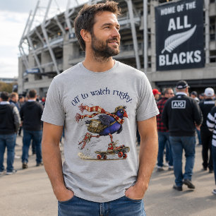 Los geht's zum Rugbygucken Lustiger Pukeko Tri-Blend Shirt