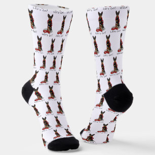 Los geht's! Zwergpinscher (schwarz tan 1) Socken