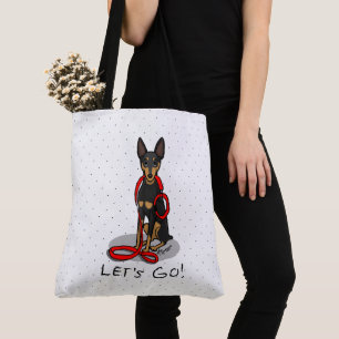Los geht's! Zwergpinscher (schwarz tan 1) Tasche