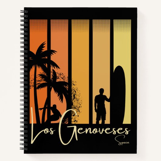 Los Genoveses Spanien Surfing Beach Notizblock (Vorderseite)