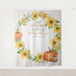 Los girasoles y las calabazas caen en Baby Shower Wandteppich