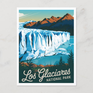 Los Glaciares Nationalpark Vintag Postkarte