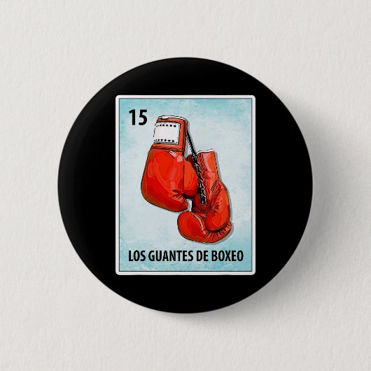 Los Guantes De Boxeo Mexikanische Boxhandkarten Button (Vorderseite)
