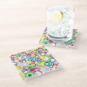 Los klare Kreise Glasuntersetzer (Schrägansicht)