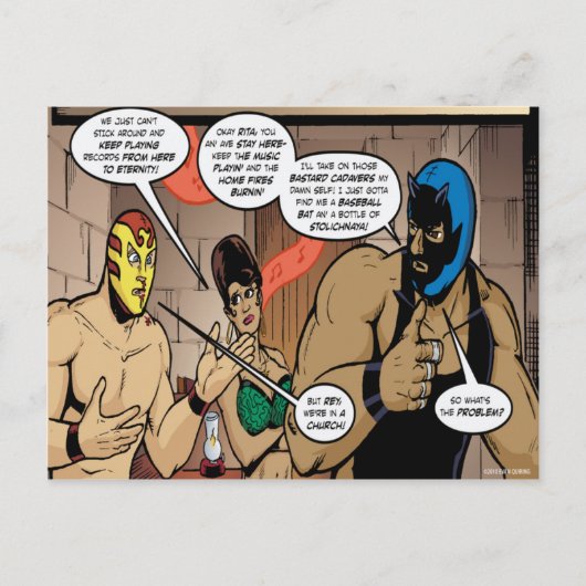 Los Luchadores Mysteriosos Postkarte (Vorderseite)