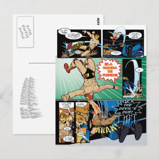 Los Luchadores Mysteriosos Postkarte (Vorne/Hinten)