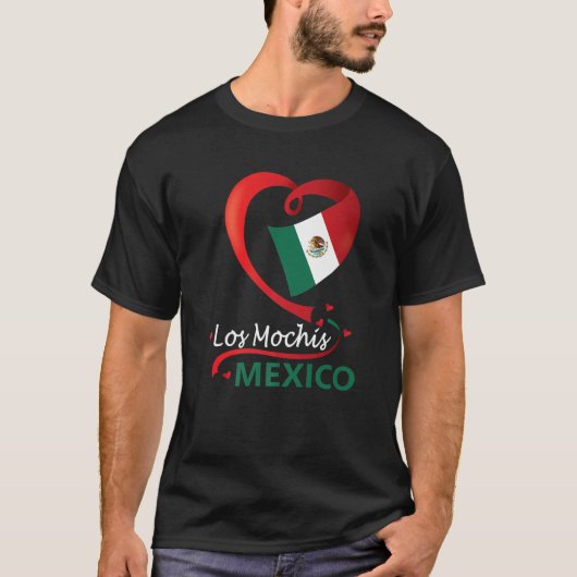 Los Mochis Sinaloa Mexico Herzenflagge Mexicana Co T-Shirt (Vorderseite)